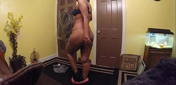  South Indian Lily strips to show her big ass